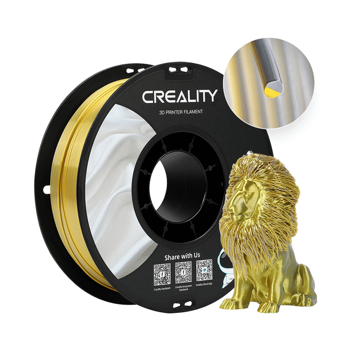 Creality Dual Silk Filament PLA Golden-Silver 1kg
