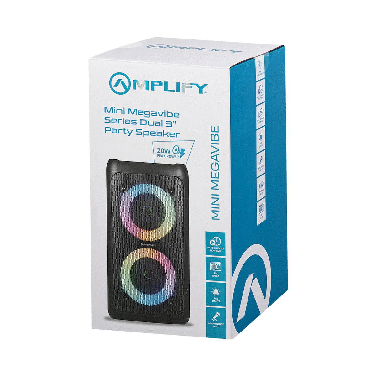 Amplify Mini Megavibe Series Dual 3" Party Speaker - Black