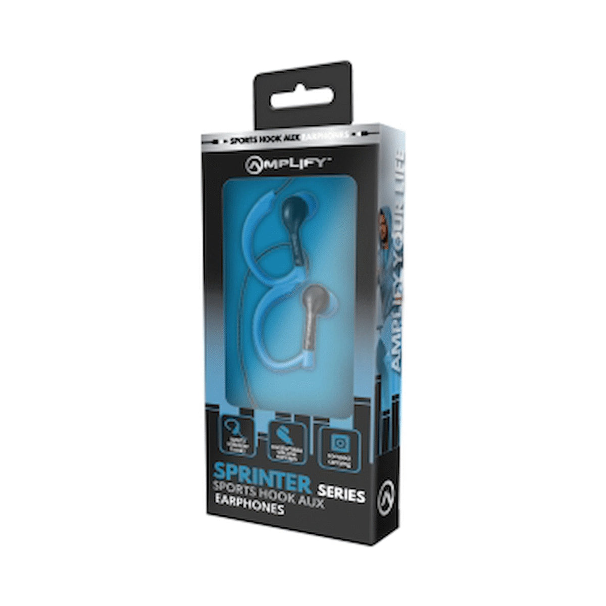 Amplify Sprinters sports hook earphones Black & Blue