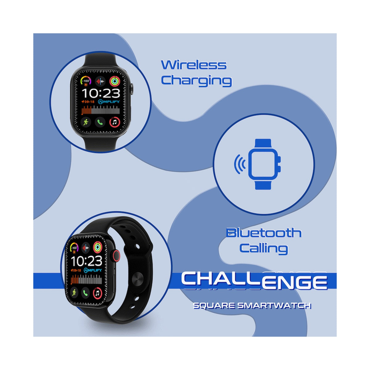 Amplify Challenge Series Square Smartwatch - Black