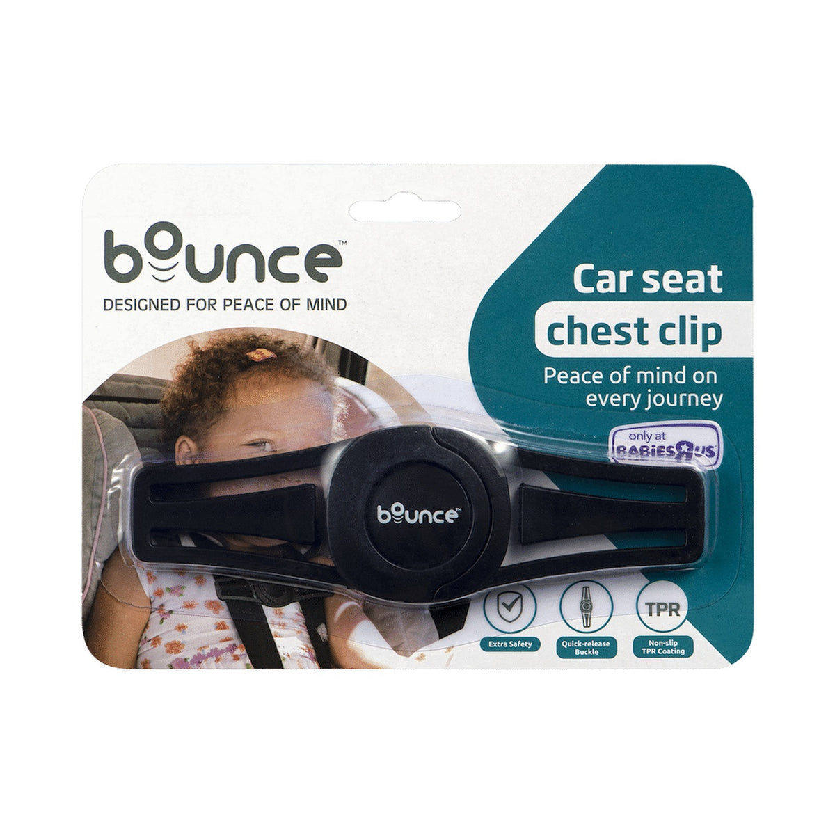 Bounce Car Seat Strap Chest Clip Black