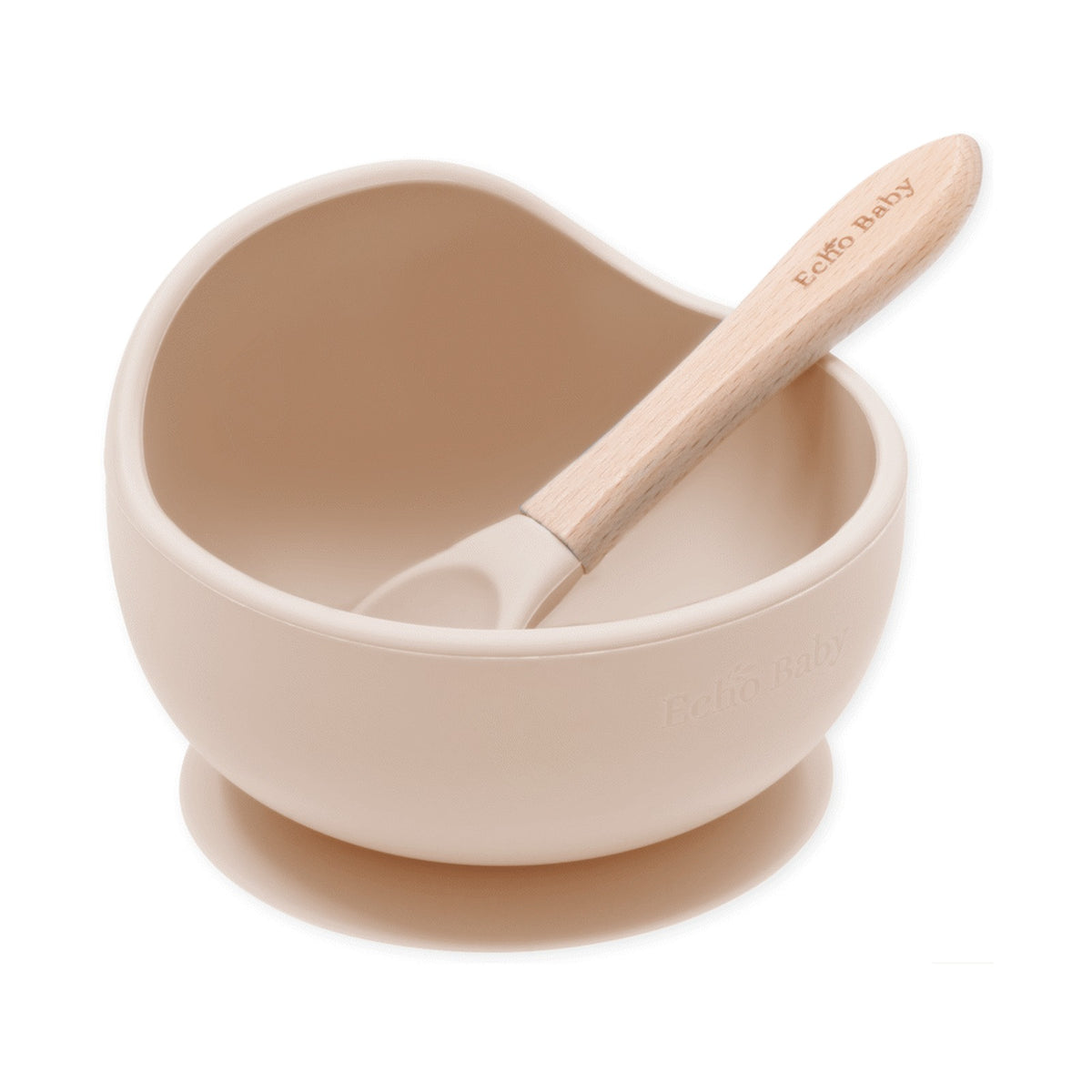 Echo Baby Silicone Suction Bowl and Spoon Set - Ivory