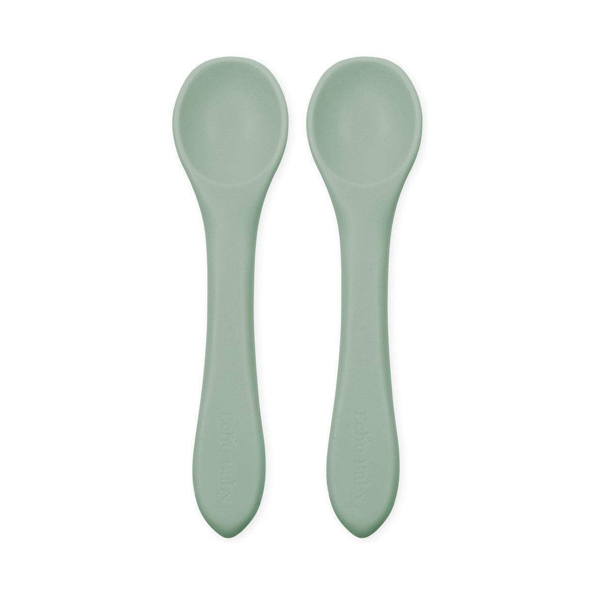 Echo Baby Silicone Feeding Spoons 2-Pack - Sage