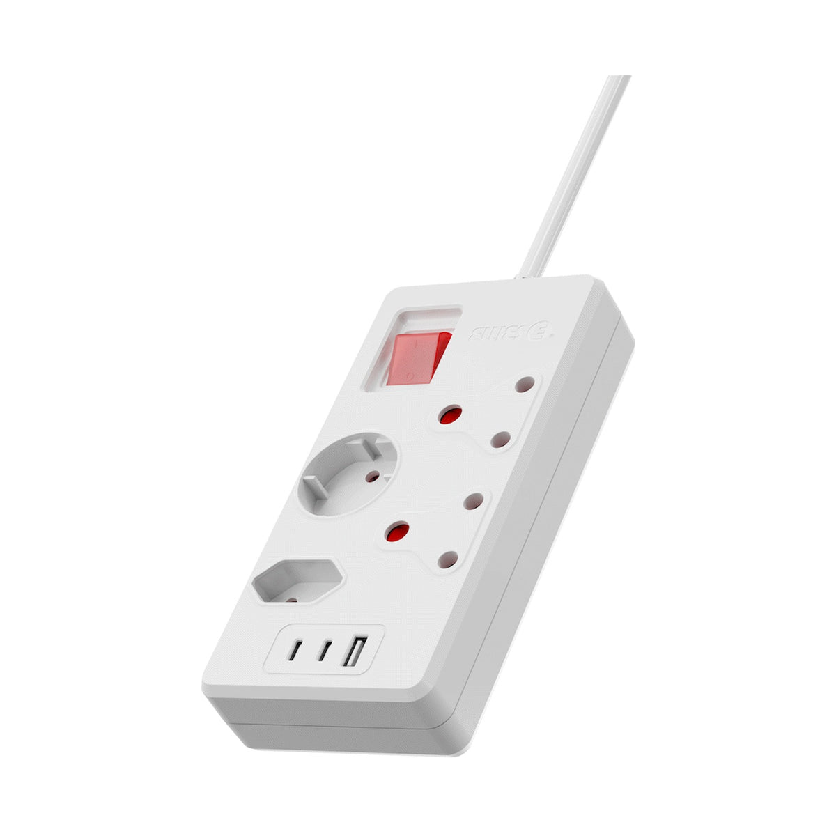 Ellies High Surge 4 Way Multi-plug PD20W Dual USB-C + USB - 0.5M - WT