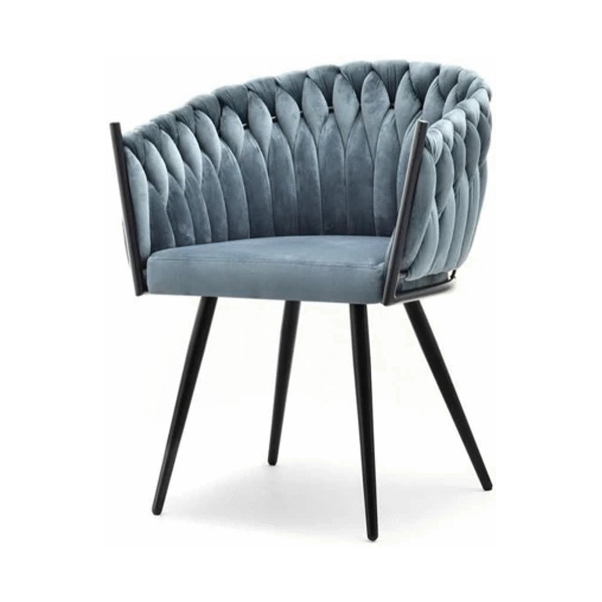 Everfurn Opulent Large Velvet Casual Chair Hazy Blue -2 Pack