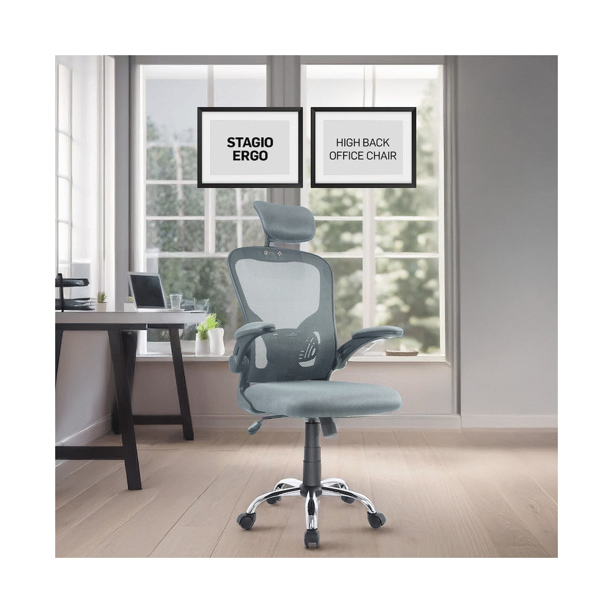 Everfurn Stagio Ergo Office Chair - High Back - Grey