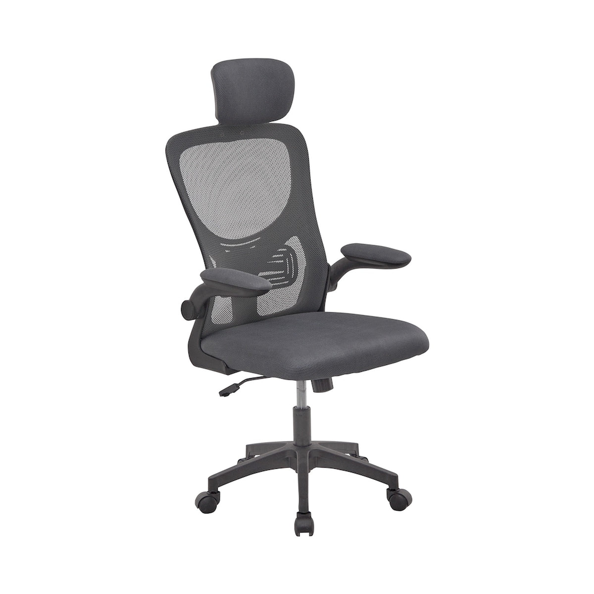 Everfurn Kira High Back Office Chair with Headrest - Grey with Black Frame