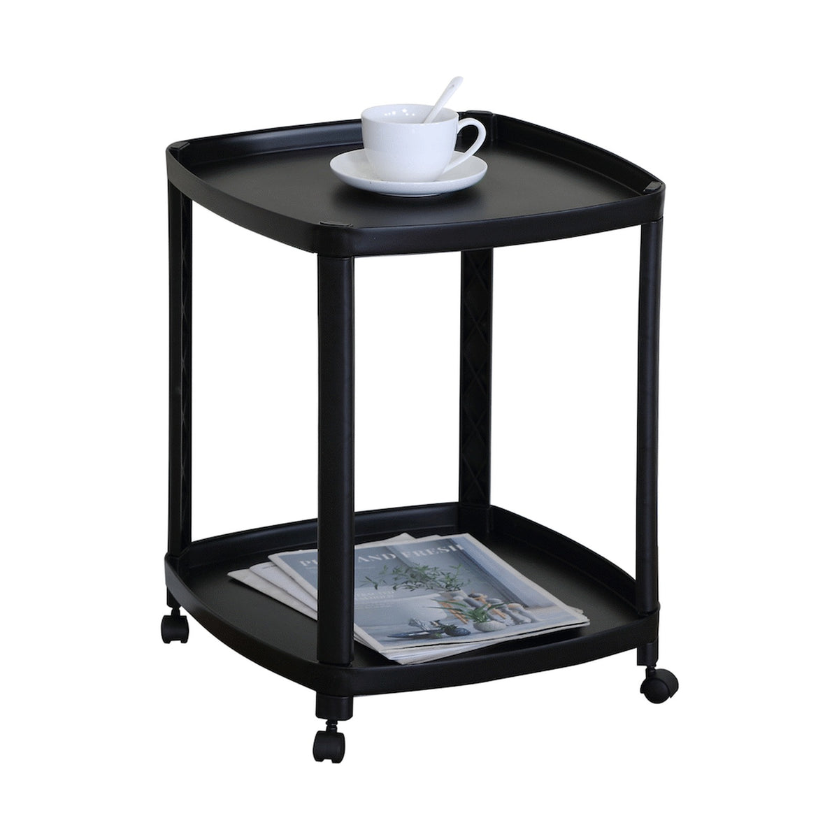 Everfurn Tay Side Table with Casters - Black