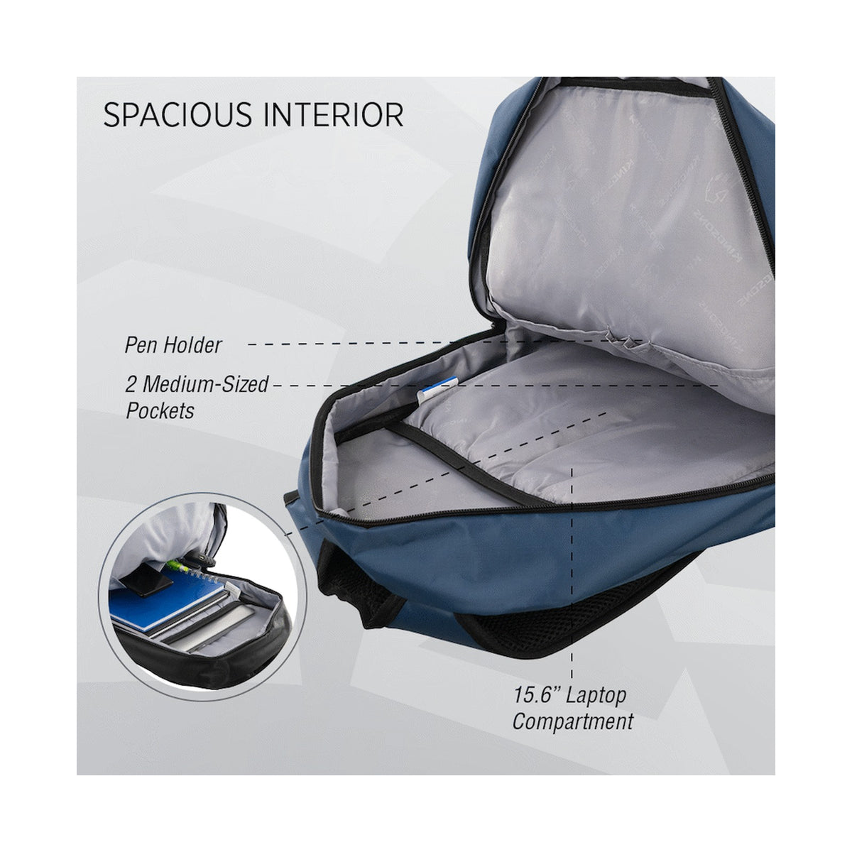 Kingsons Casual Series 15.6" Backpack - Blue