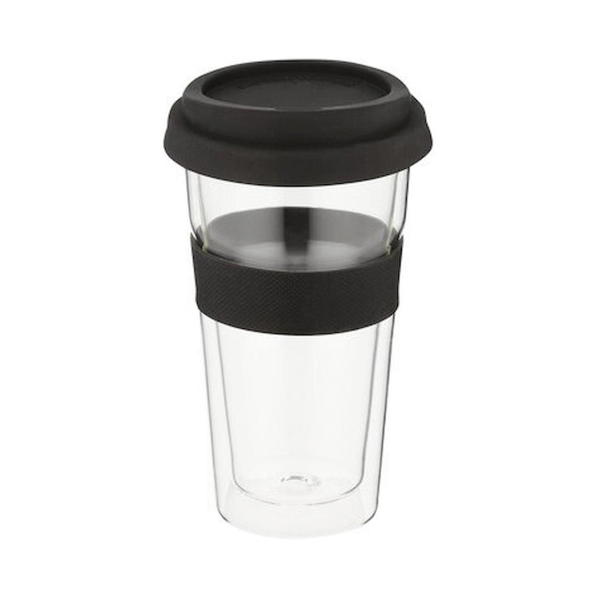 Snappy Thermal Glass Tumbler 400ml Black