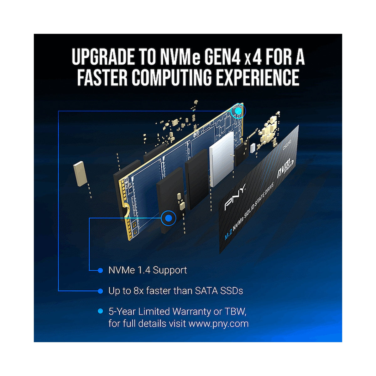 PNY 1TB Gen4 NVMe M.2 2280 Solid State Drive