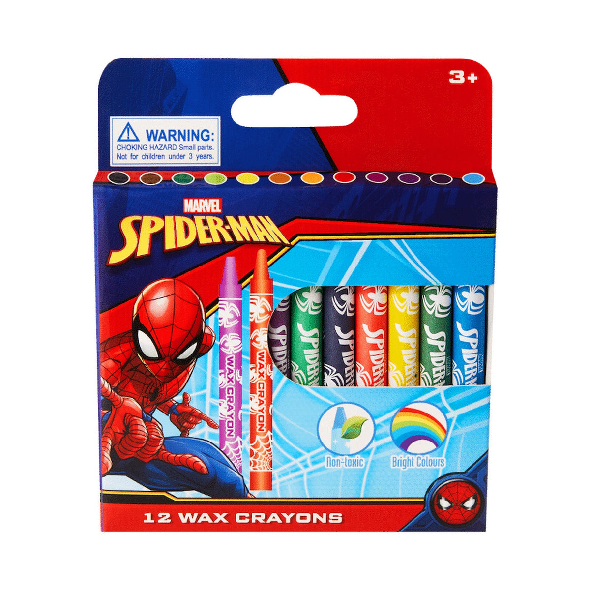 Spiderman 12 Wax Crayons Multi
