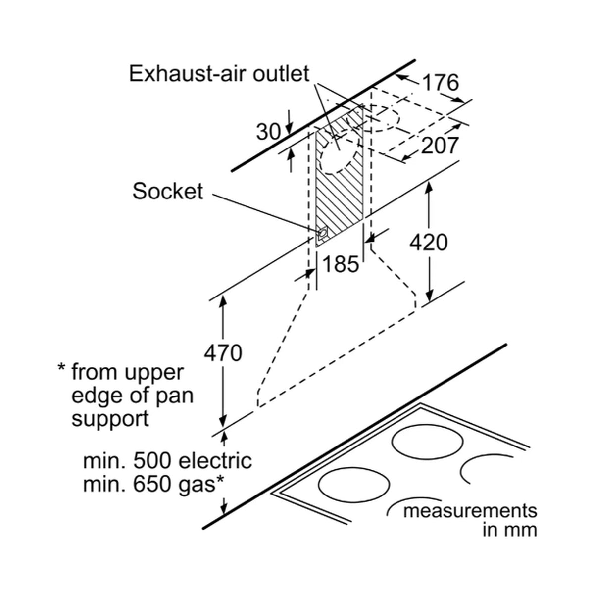 Bosch Series 2 Wall-Mounted Extractor Hood DWP94CC50M