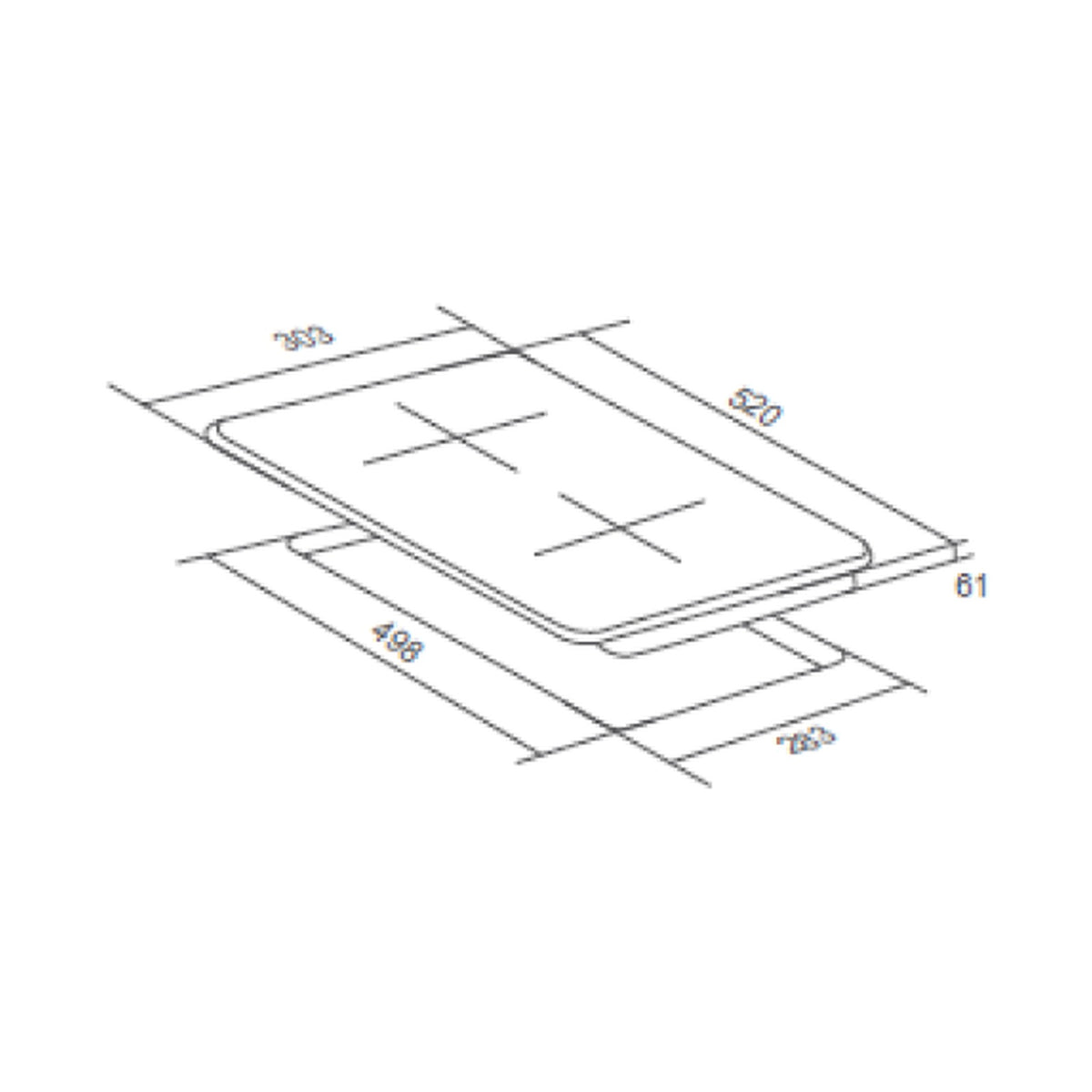 Falco 30CM Gas Hob Black Glass FAL-BGH-30