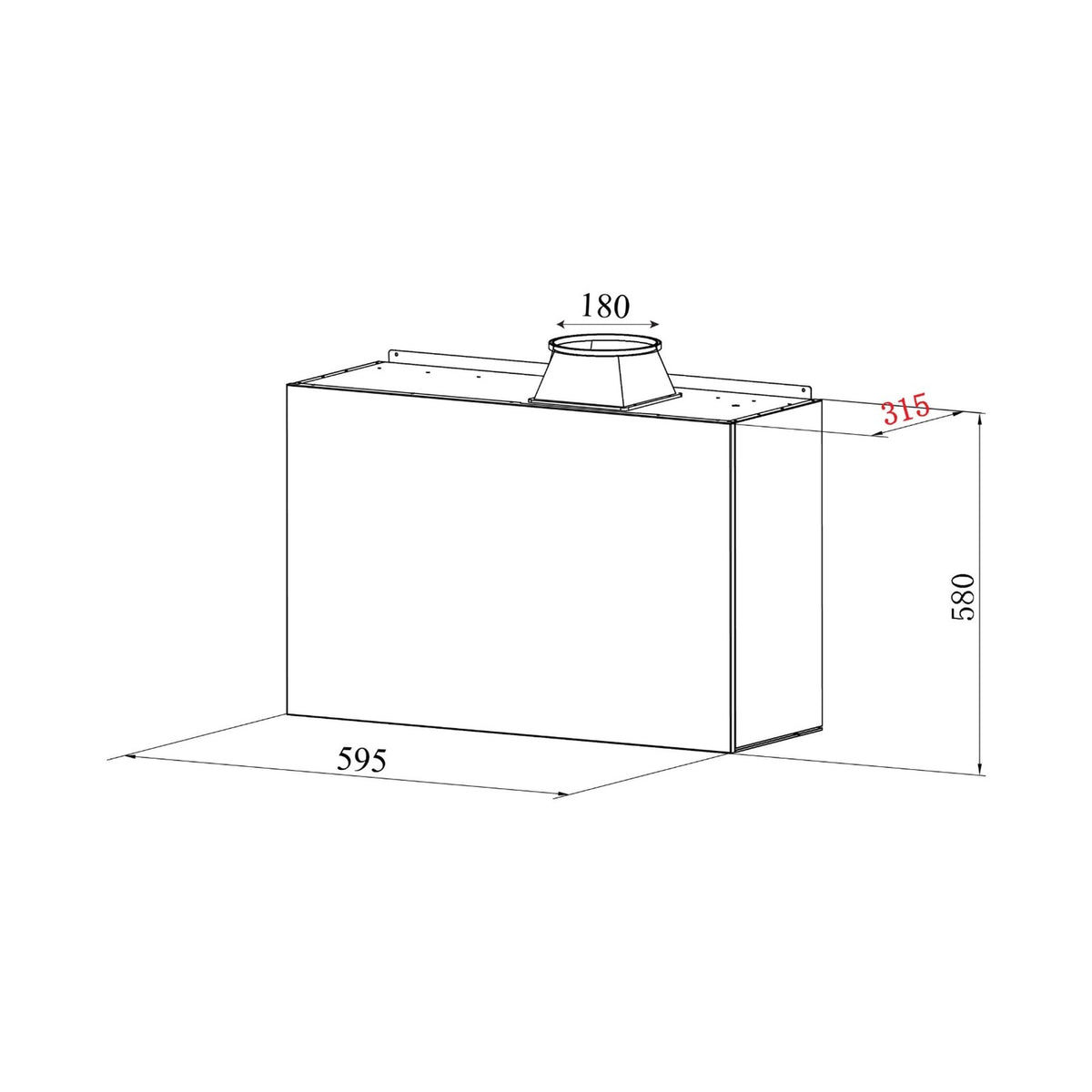 Falco 60cm Fully Integrated Drop Down Extractor AR-60-761A