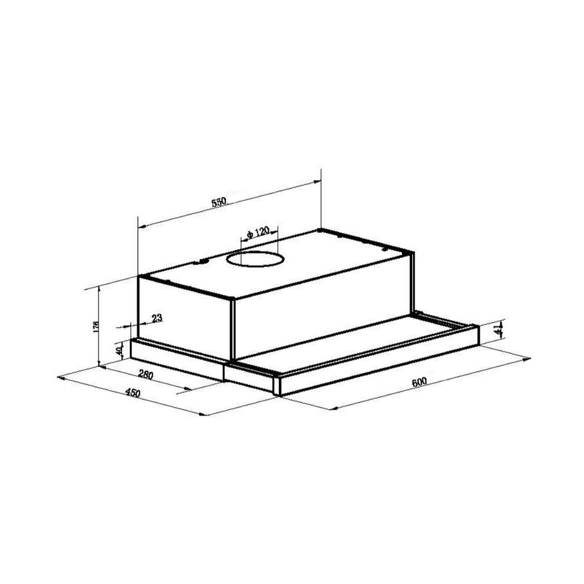 Falco 60cm Slide Out Stainless Steel Extractor Fan FAL-60-T62ST