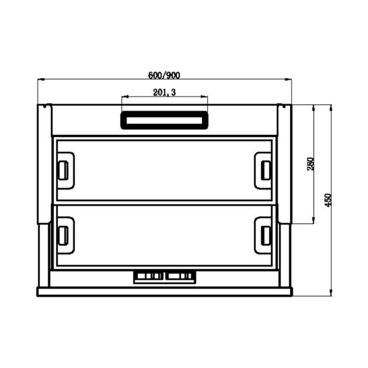 Falco 60cm Slide Out Black Extractor Fan FAL-60-T62ST-B