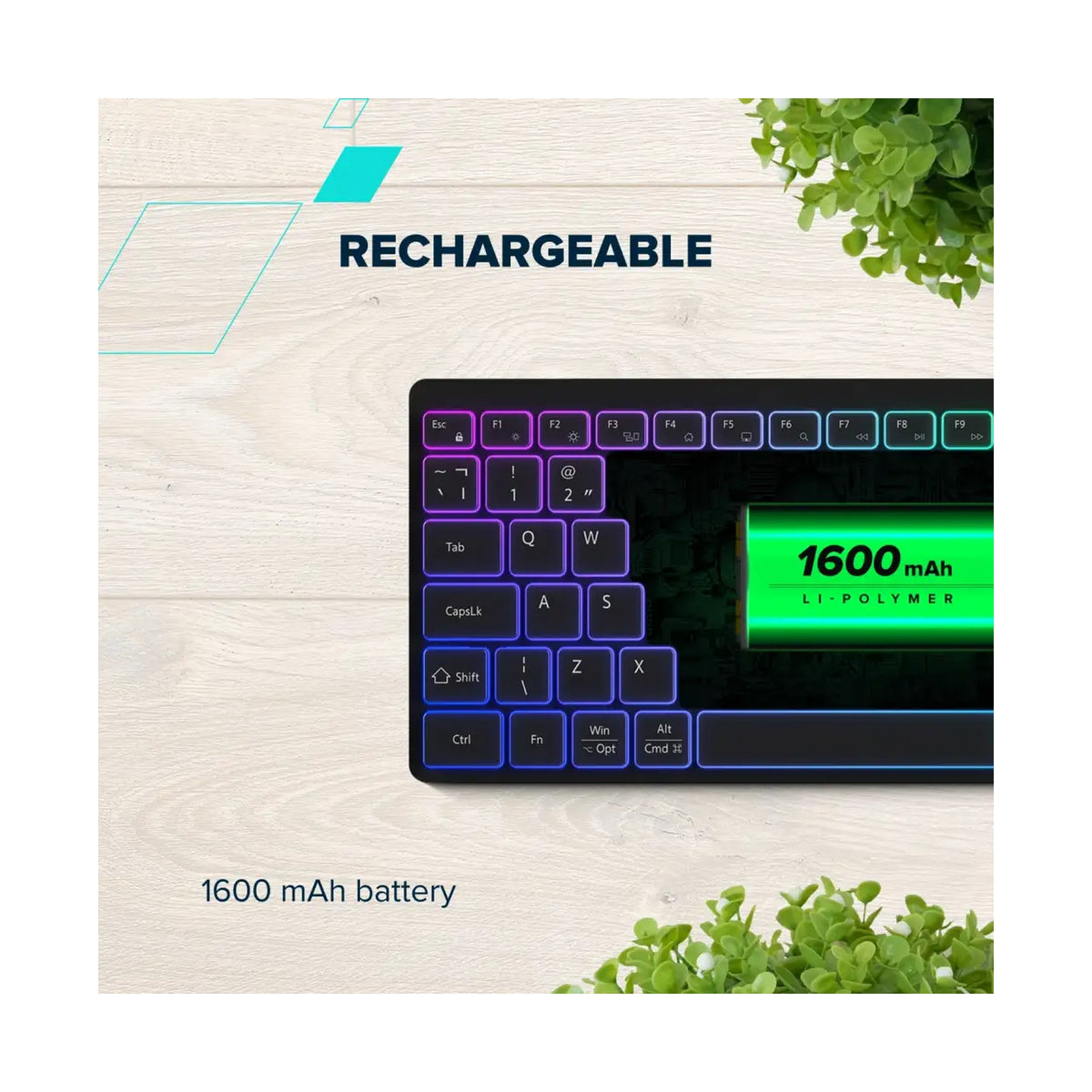 CANYON keyboard HKB-W11 UK/US RGB Dual Mode Wireless Black CNS-HBTK11B