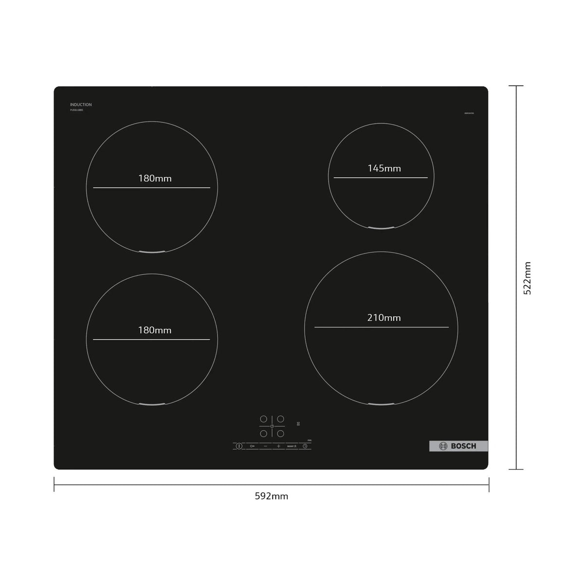 Bosch Series 4 TouchSelect Induction hob 60cm PUE611BB5E