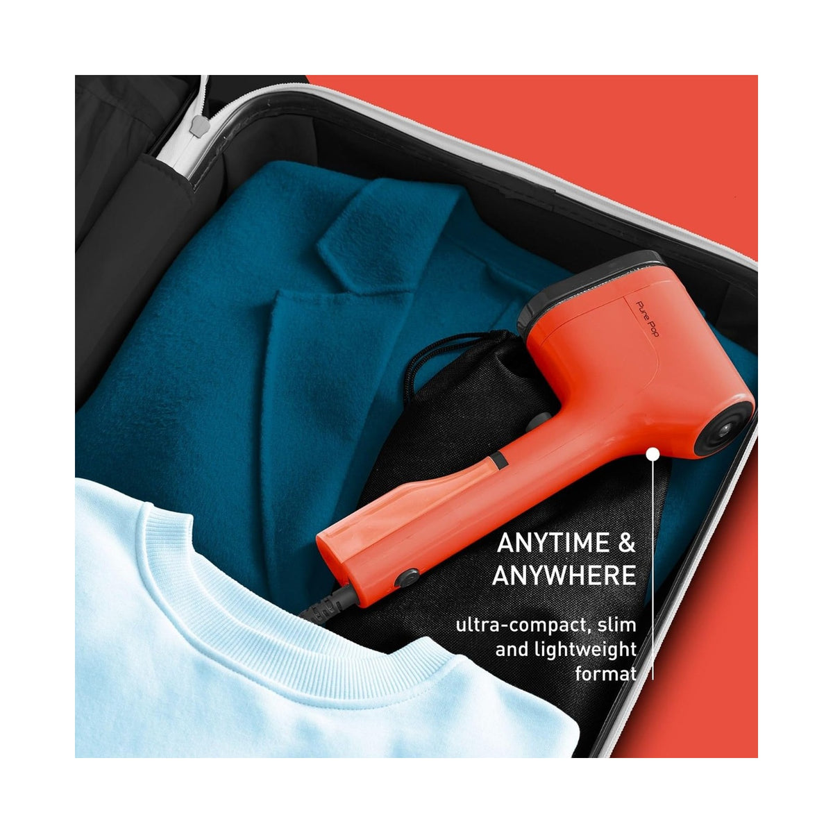 Tefal Pure Pop Handheld Garment Steamer Coral DT2022E1