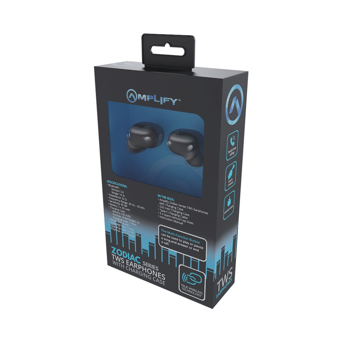 Amplify Zodiac Series TWS Earphones with Charging Case - Black
