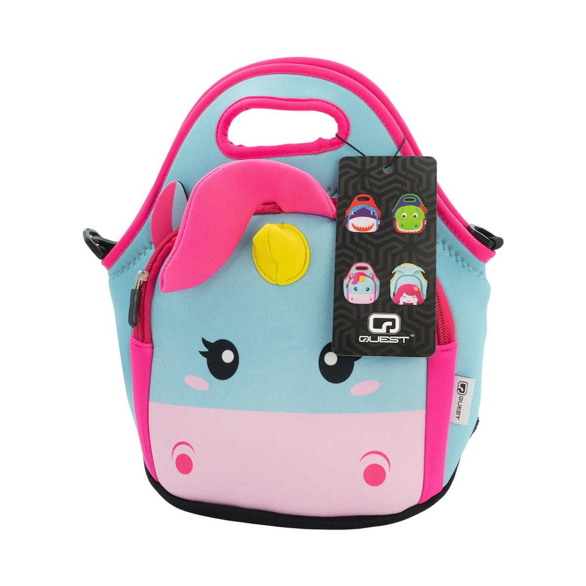 Quest Neoprene Lunch Bag - Unicorn - Blue/Pink
