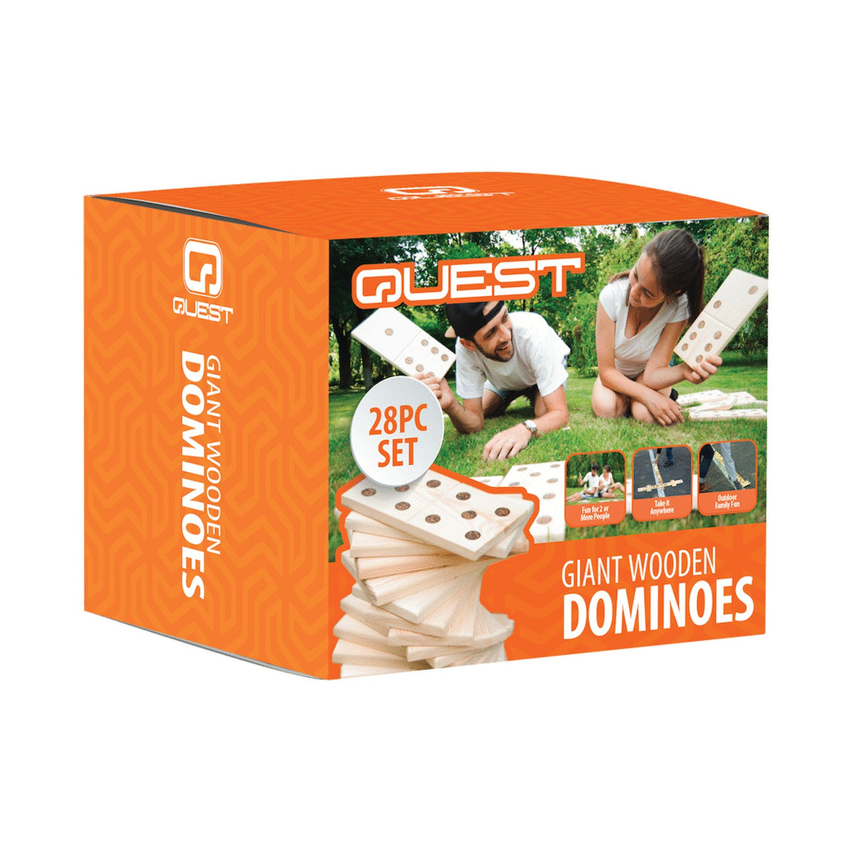 Quest 28 Pc Giant Wooden Dominoes - Natural