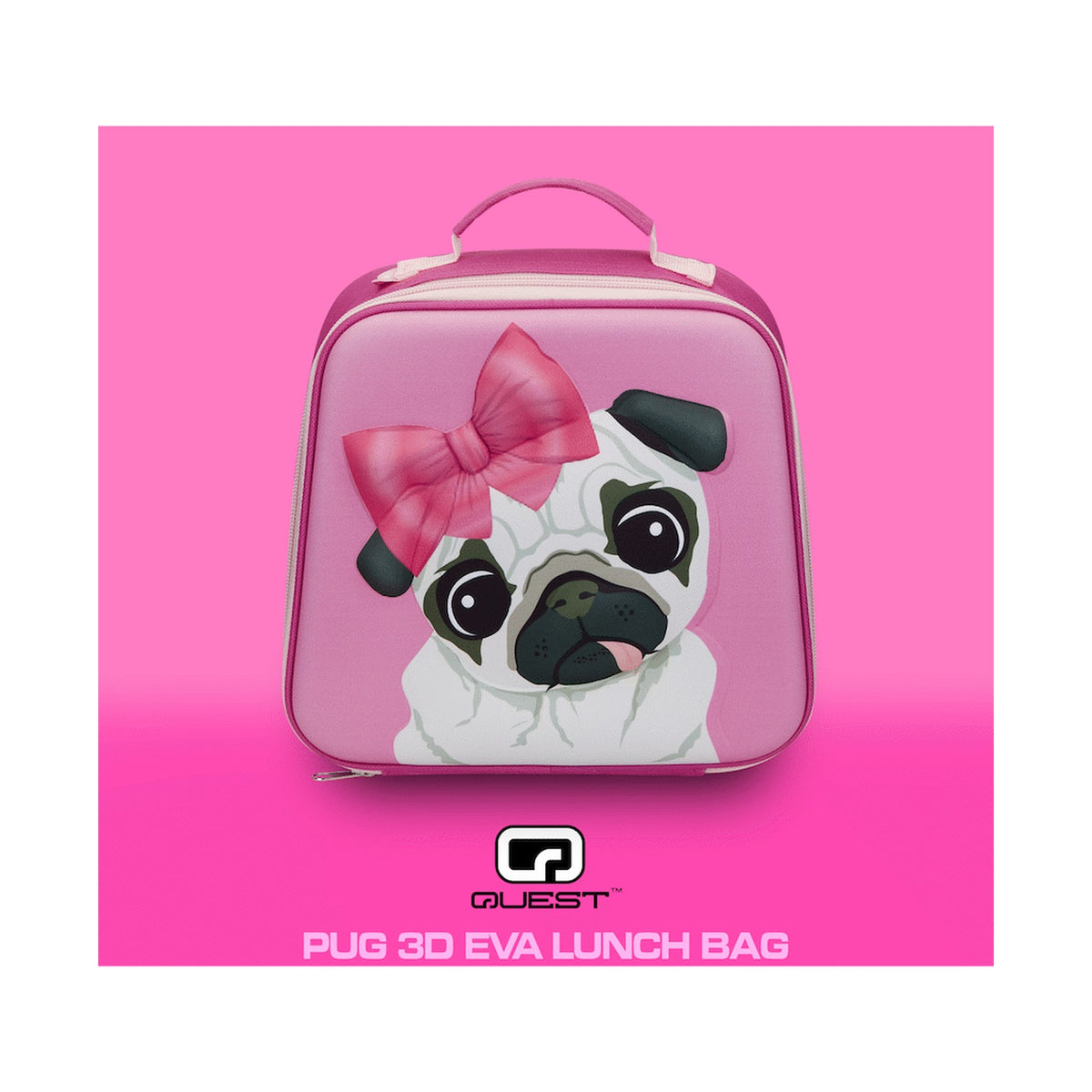 Quest Pug 3D EVA Lunch Bag - Pink