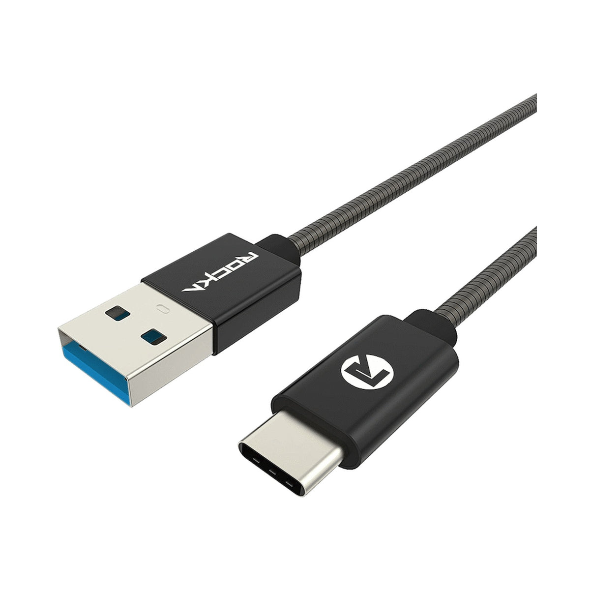 Rocka Blitz Series USB Type-C to USB 3.0 Cable 1.5m - Black Metal Flexi