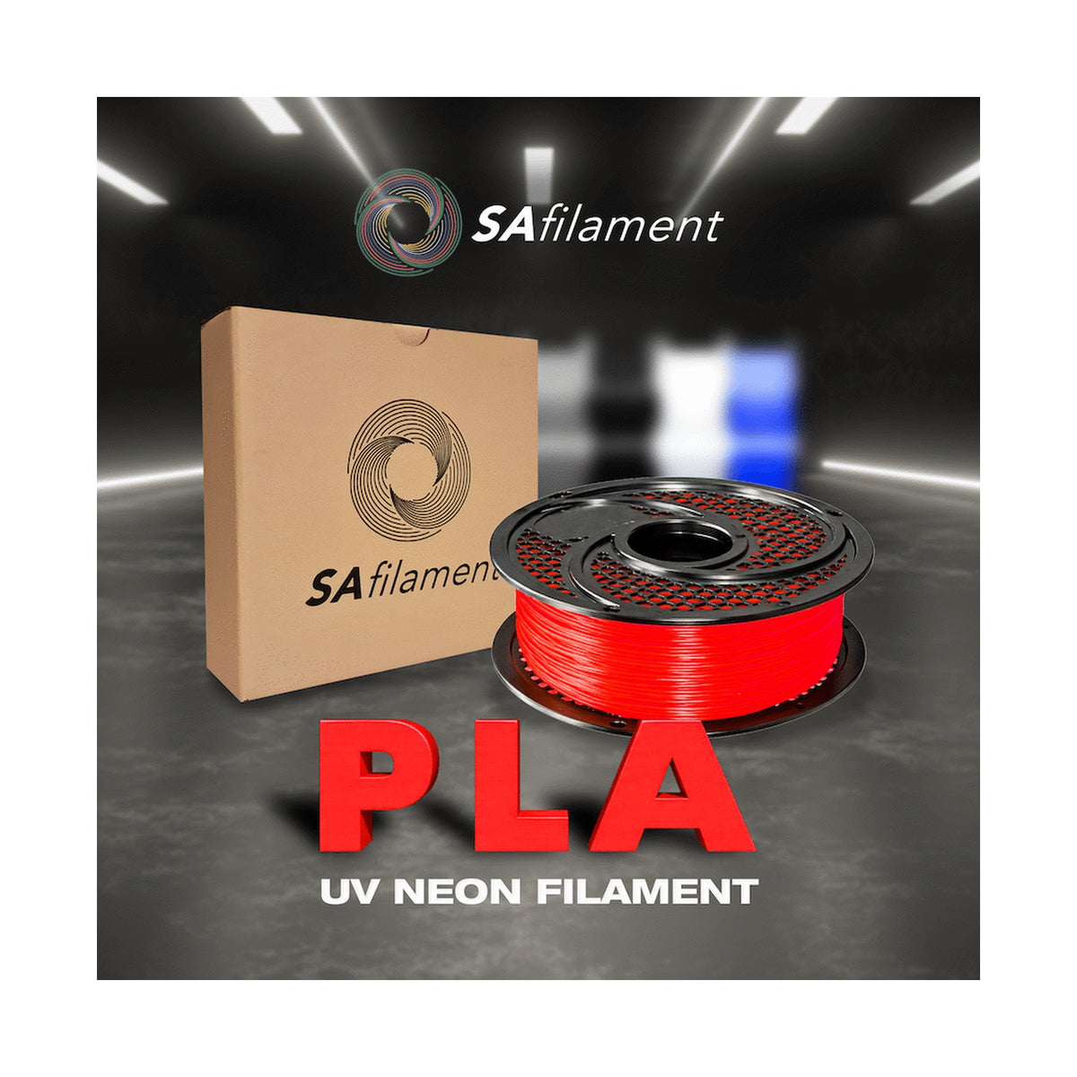 SA Filament PLA UV Neon Filament 1kg - Fire Red
