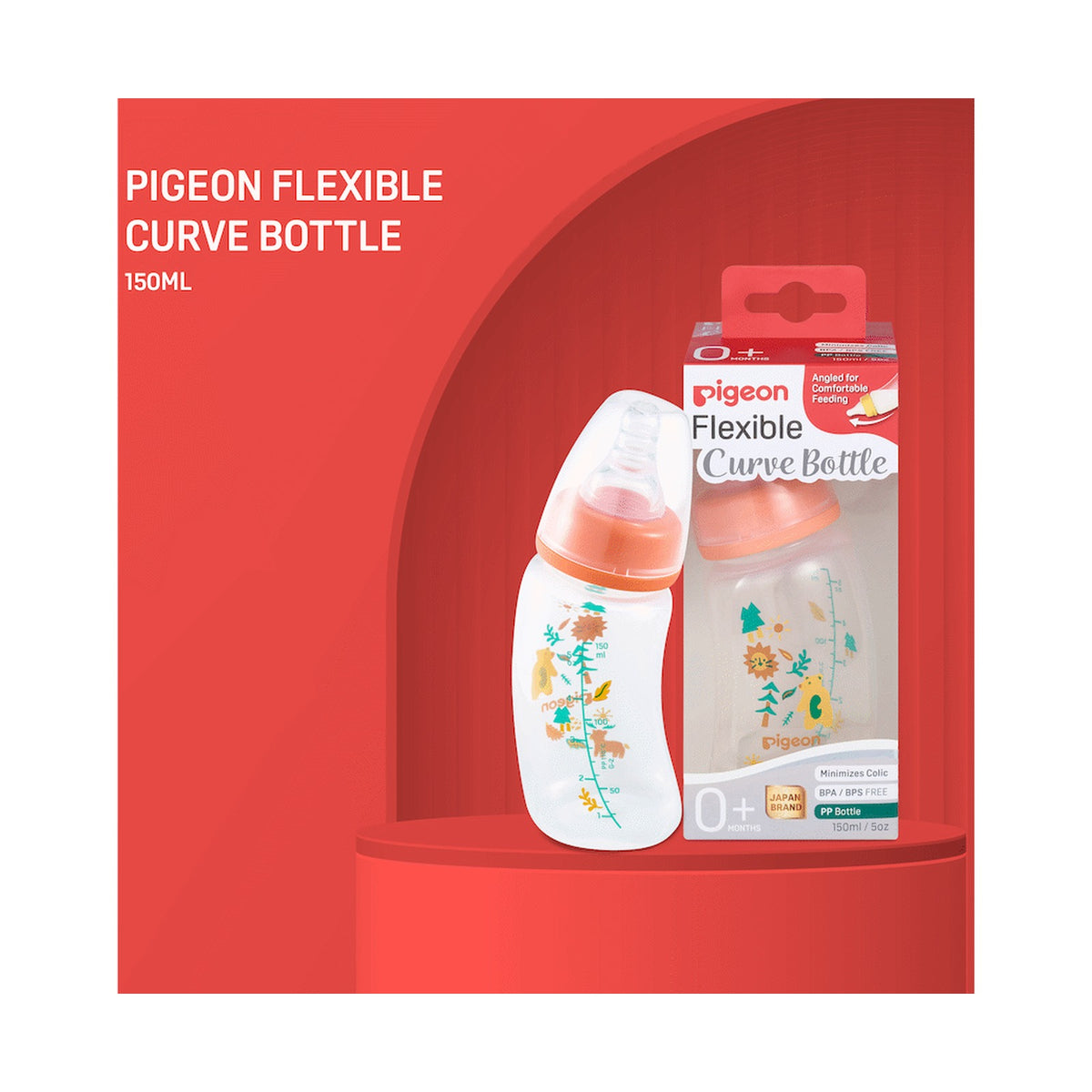 Pigeon Flexible Curve Bottle 150ml - Forest