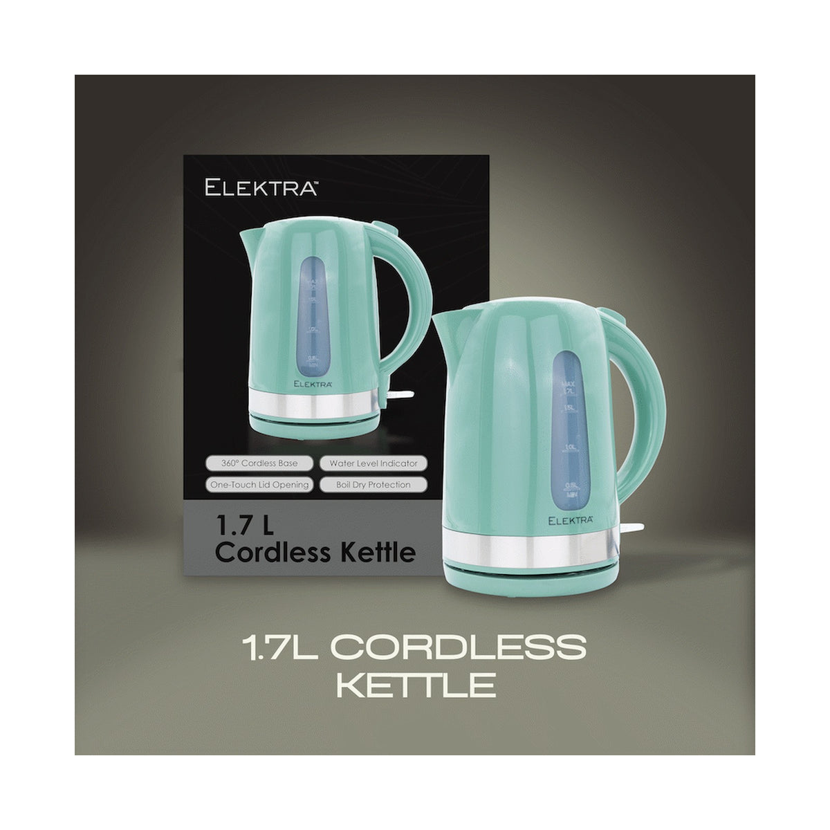 Elektra 2200w 1.7l Plastic Kettle - Green