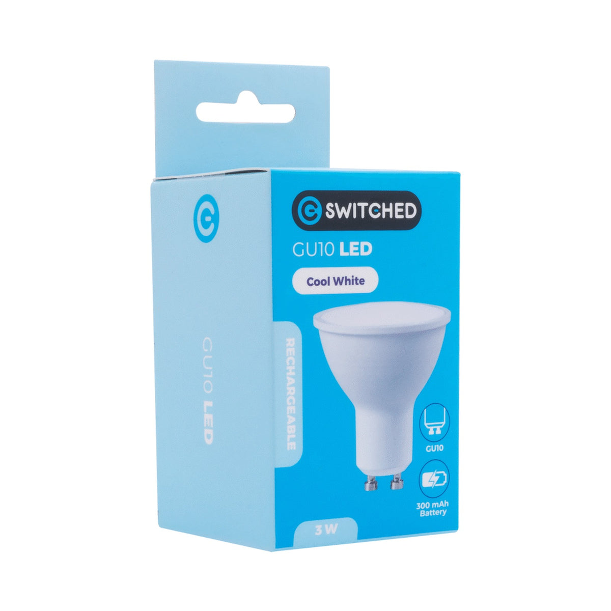 SWITCHED 3W GU10 Rechargeable LED Light Bulb - CW
