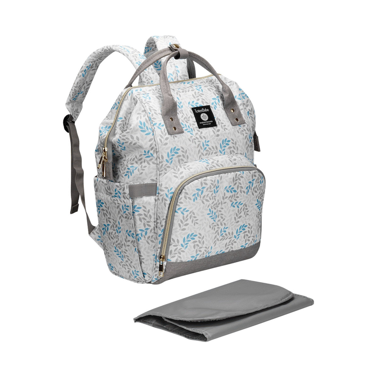 Totes Babe Alma Diaper Backpack Leafy Grey