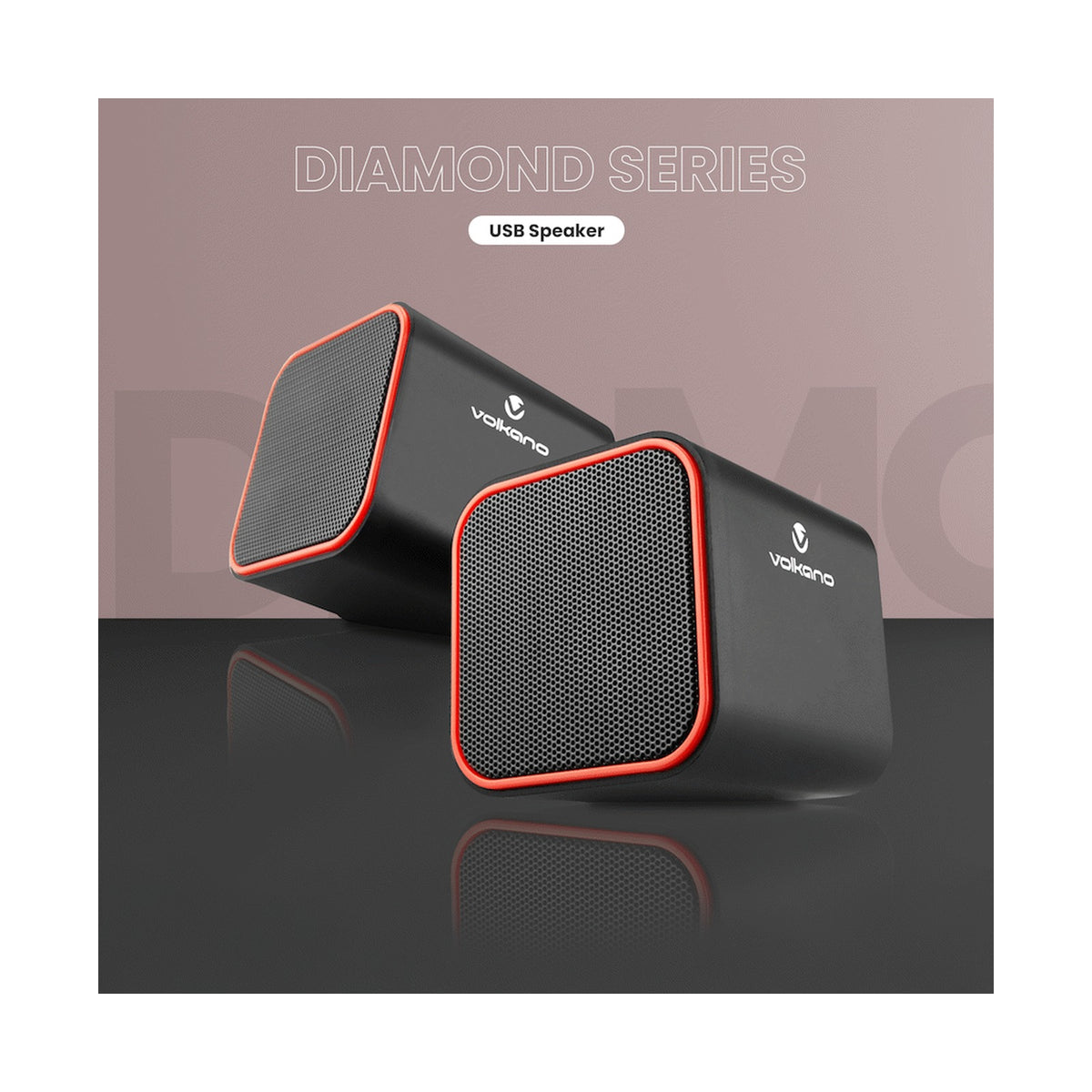 Volkano Diamond Series USB Speaker - Red