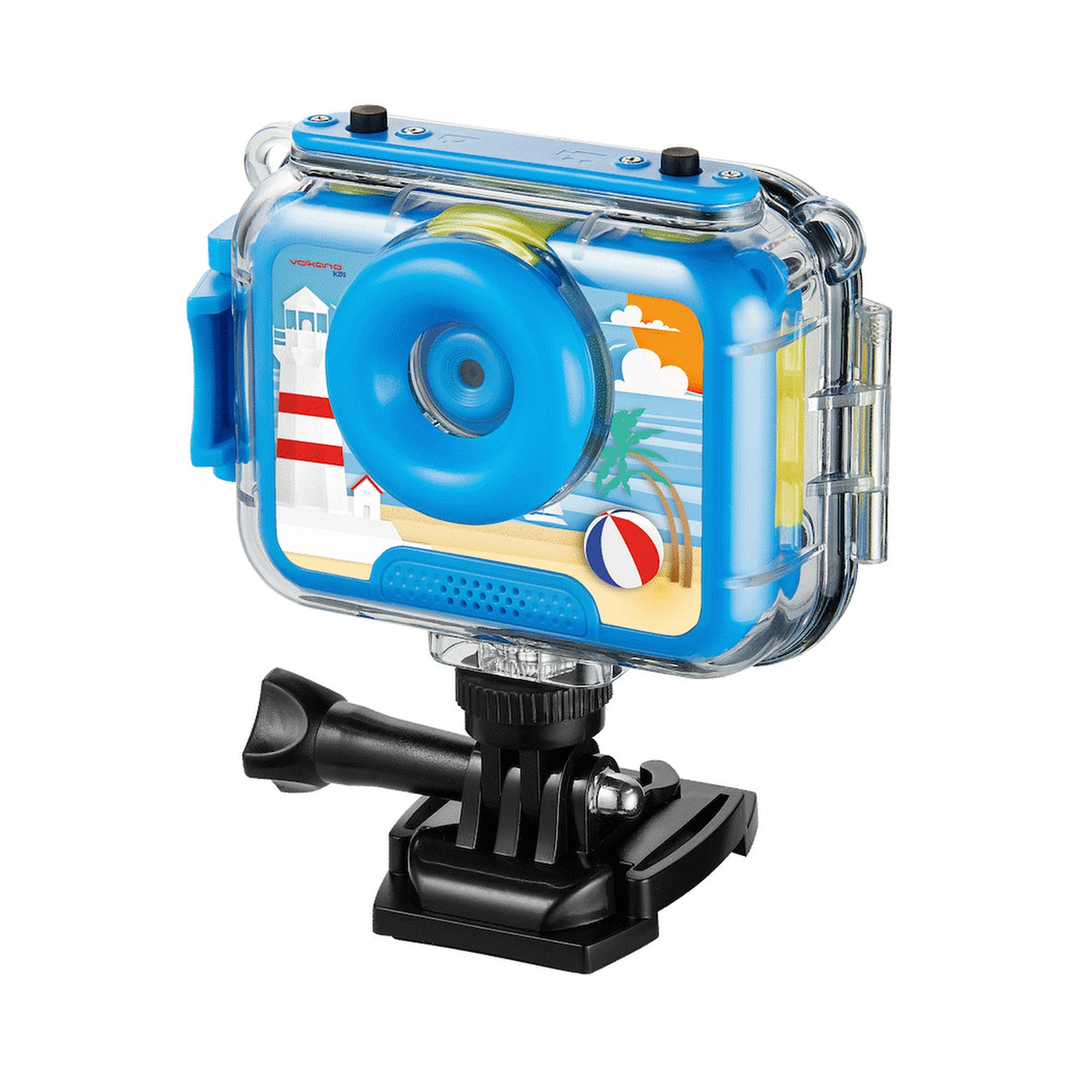 Volkano Kids Funtime 2.0 Series Waterproof Camera with 180deg Rotatable Screen - Blue