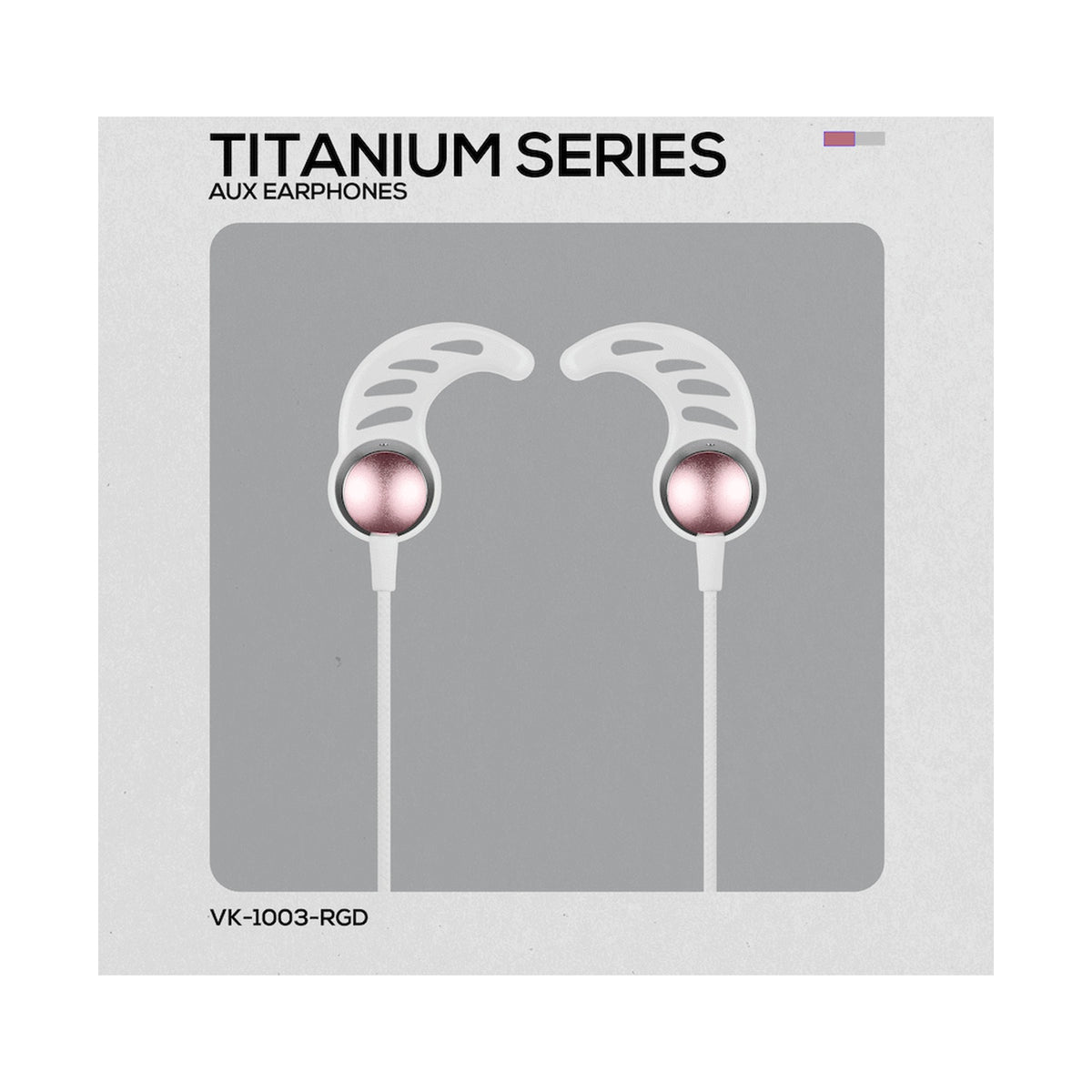 Volkano Titanium Series AUX Earphone - Rose Gold