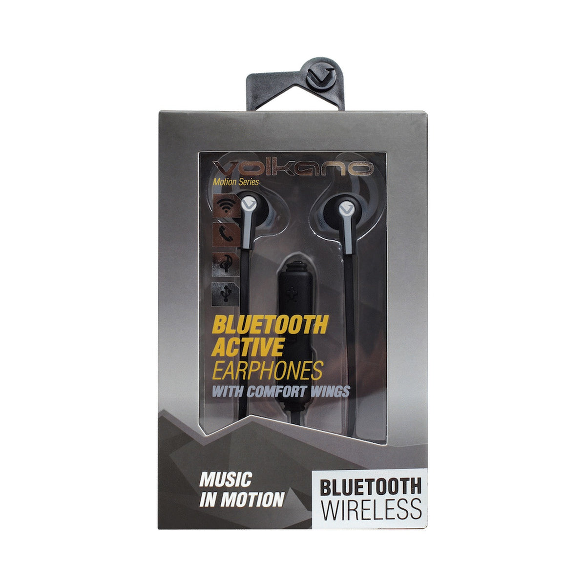 Volkano Motion Bluetooth Earphones - Black/Grey