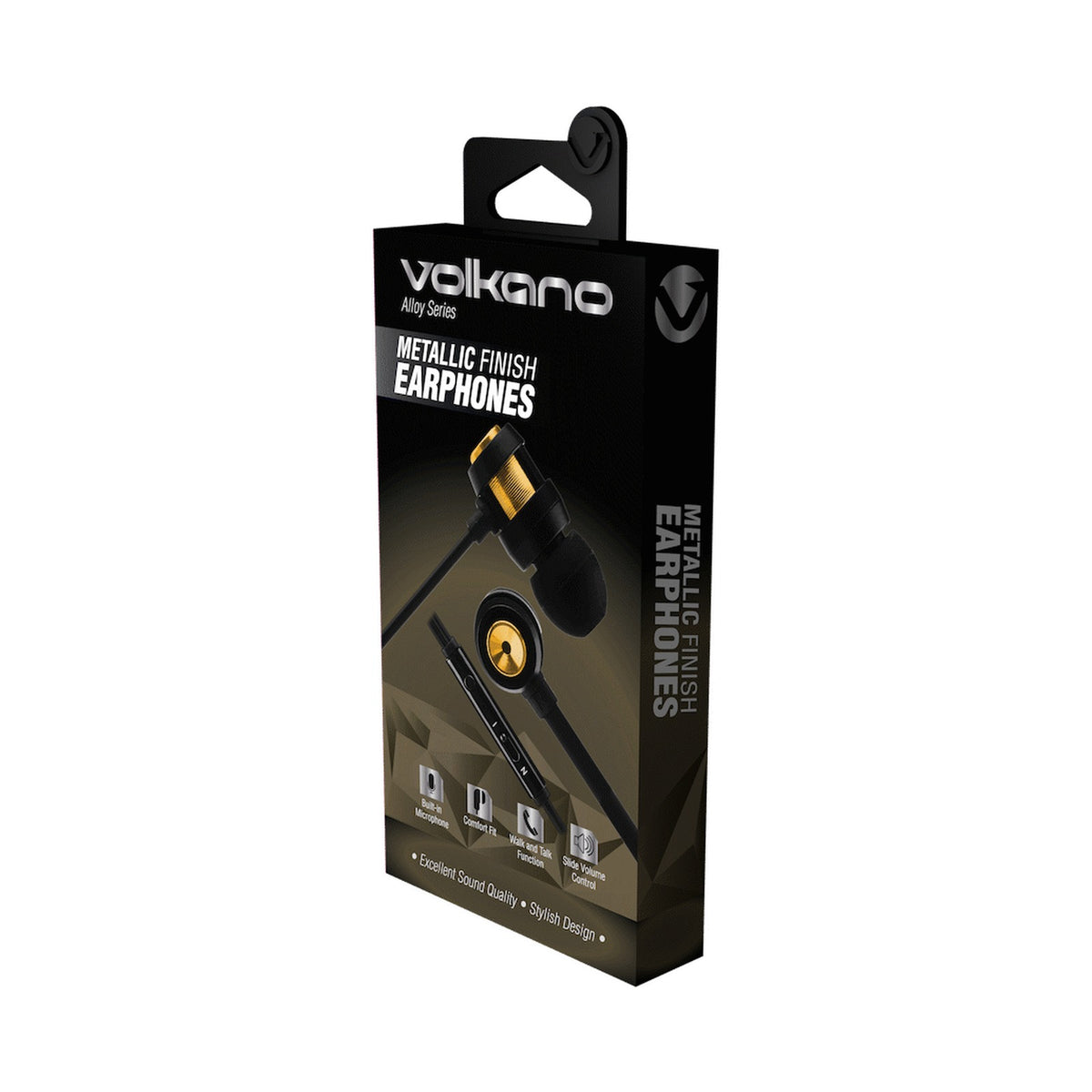 Volkano Alloy Series Metal Earphone - Gold