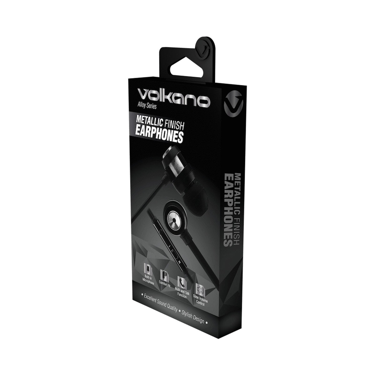 Volkano Alloy Series Metal Earphone - Silver