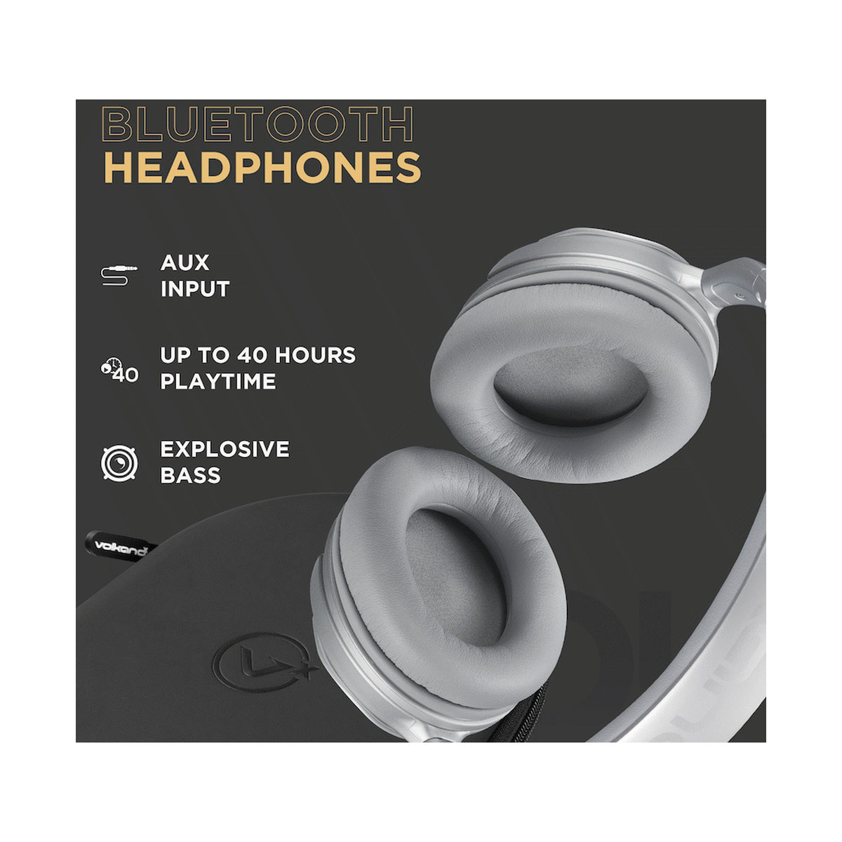 VolkanoX Silenco Series Active Noise Cancelling Bluetooth Headphones - Silver