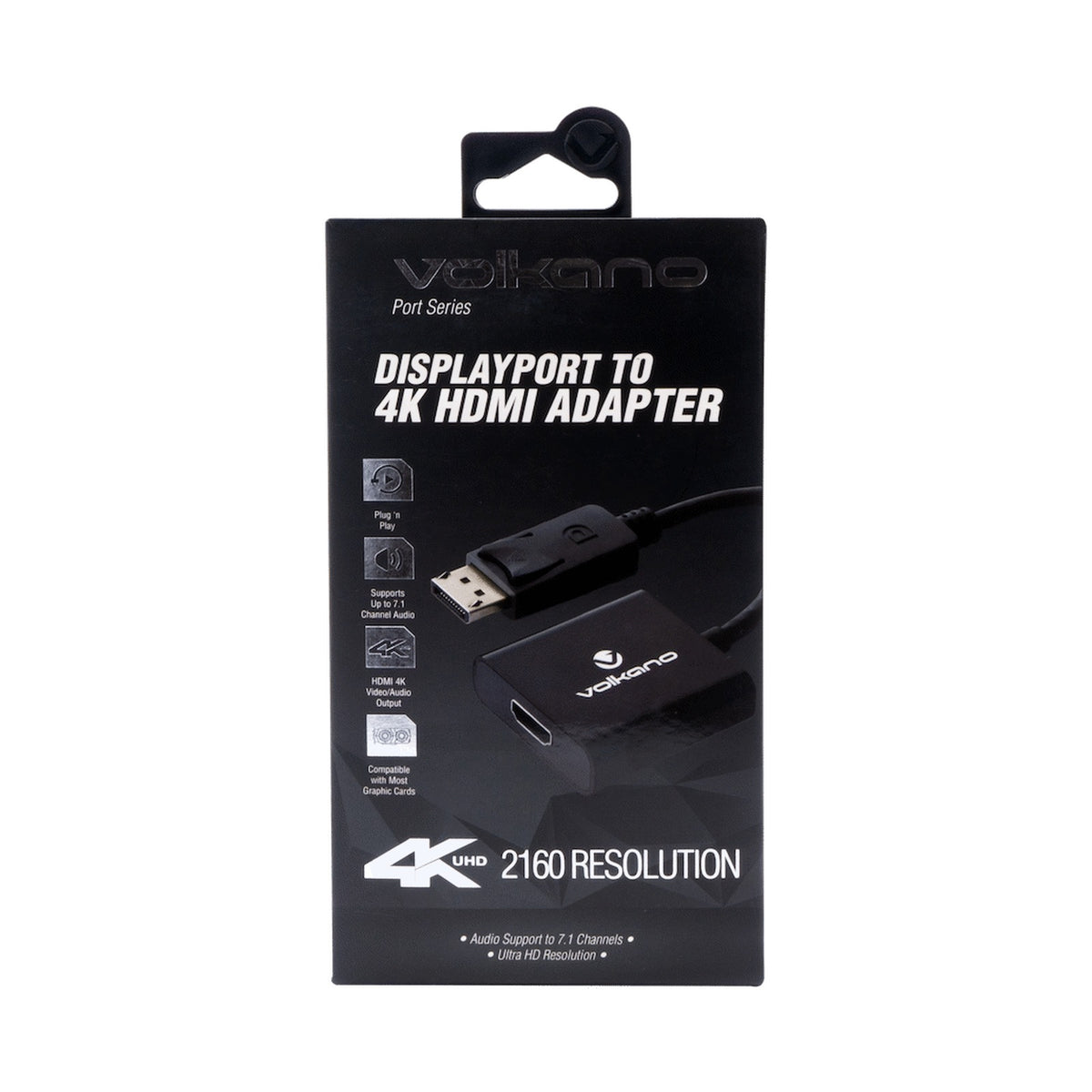 Volkano Port Series DisplayPort to 4K HDMI Converter 10cm - Black
