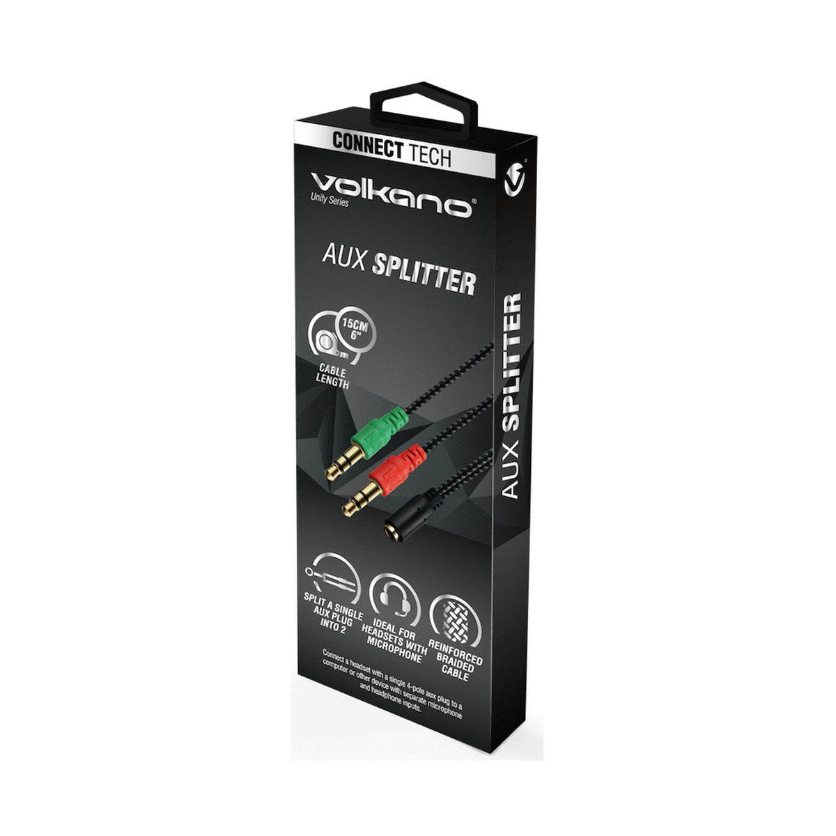 Volkano Unity Series AUX Splitter 4-Pole Socket to 2 AUX