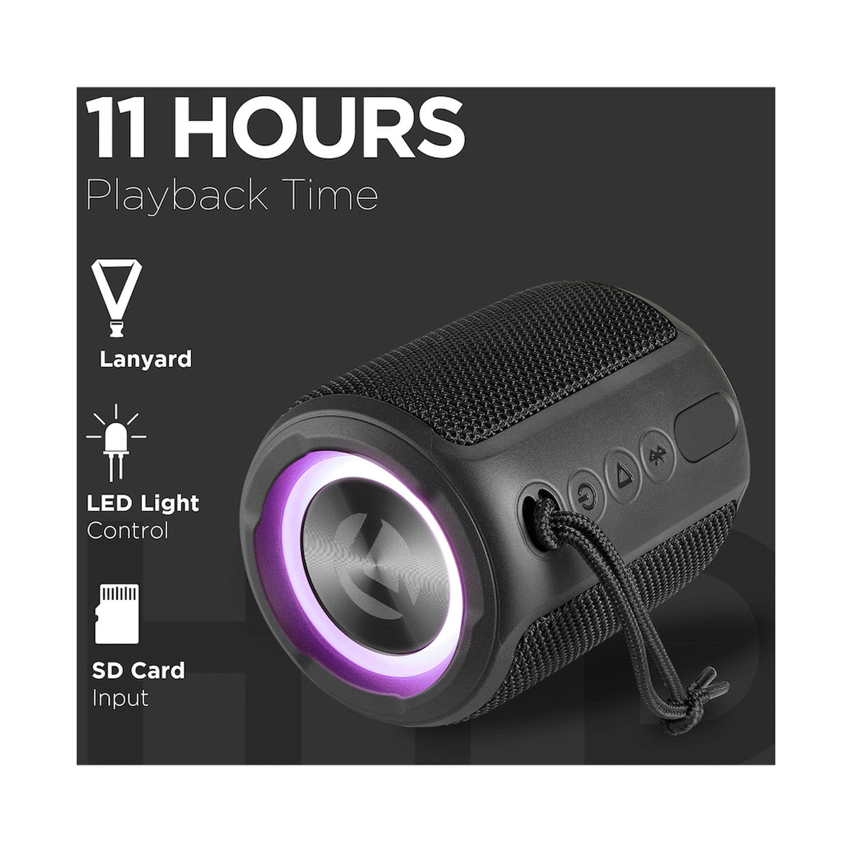 Volkano Hydro Series IPX7 Bluetooth Speaker - Black