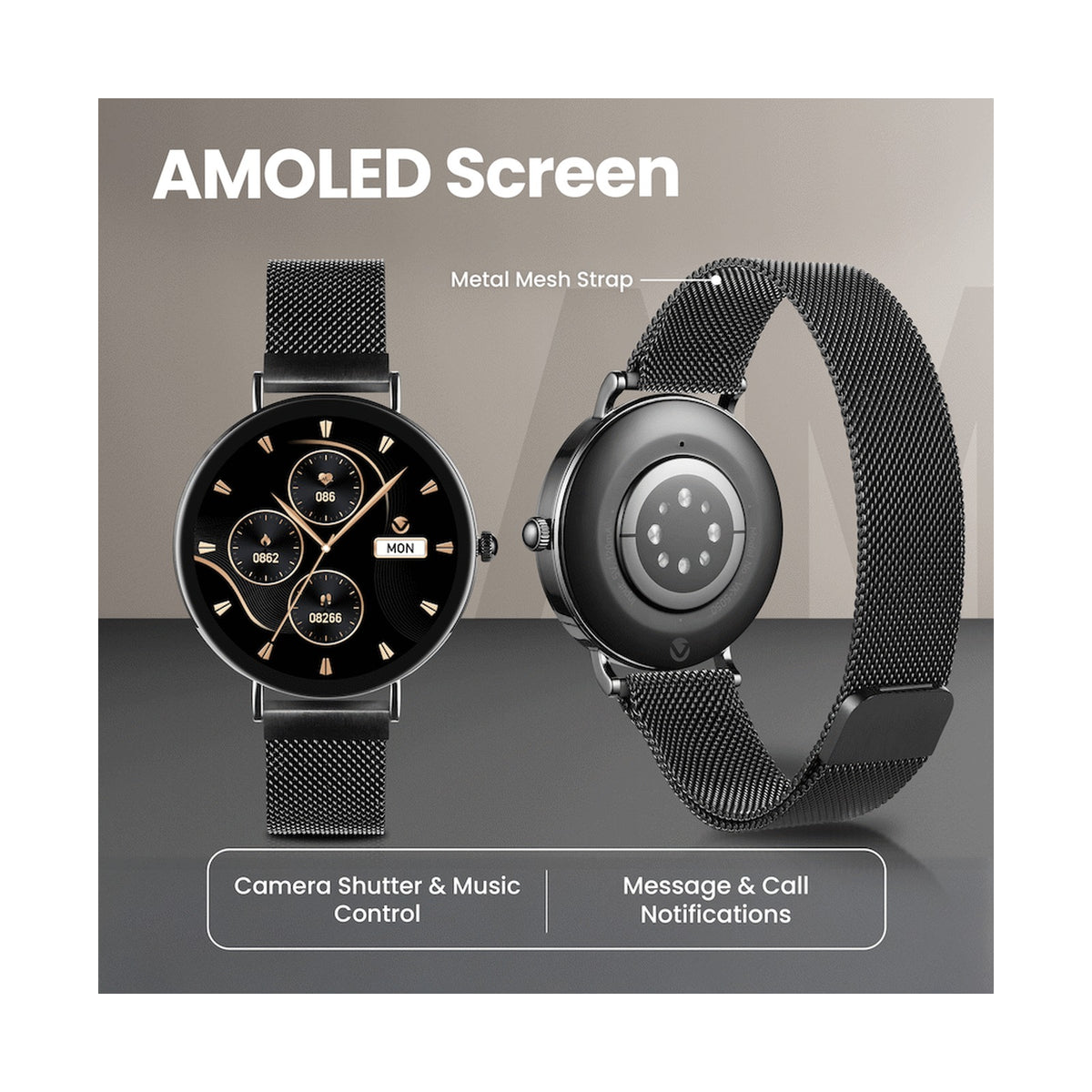 Volkano Valencia Series Ladies Smart Watch - Black