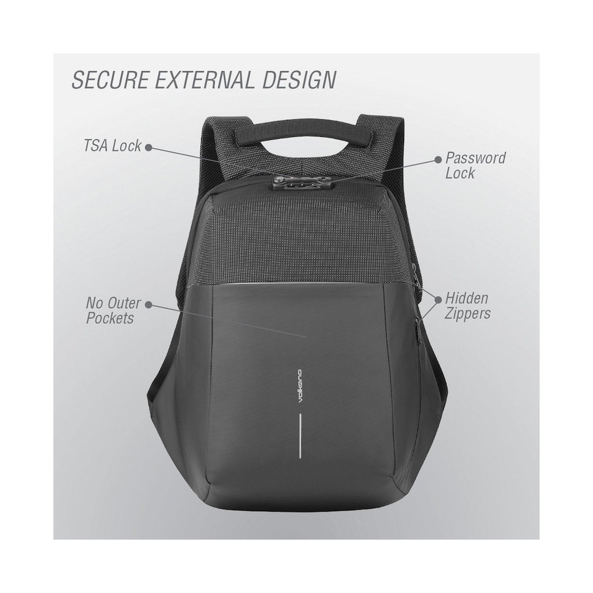 Volkano Smart Deux Dobby 15.6" Laptop Backpack Black