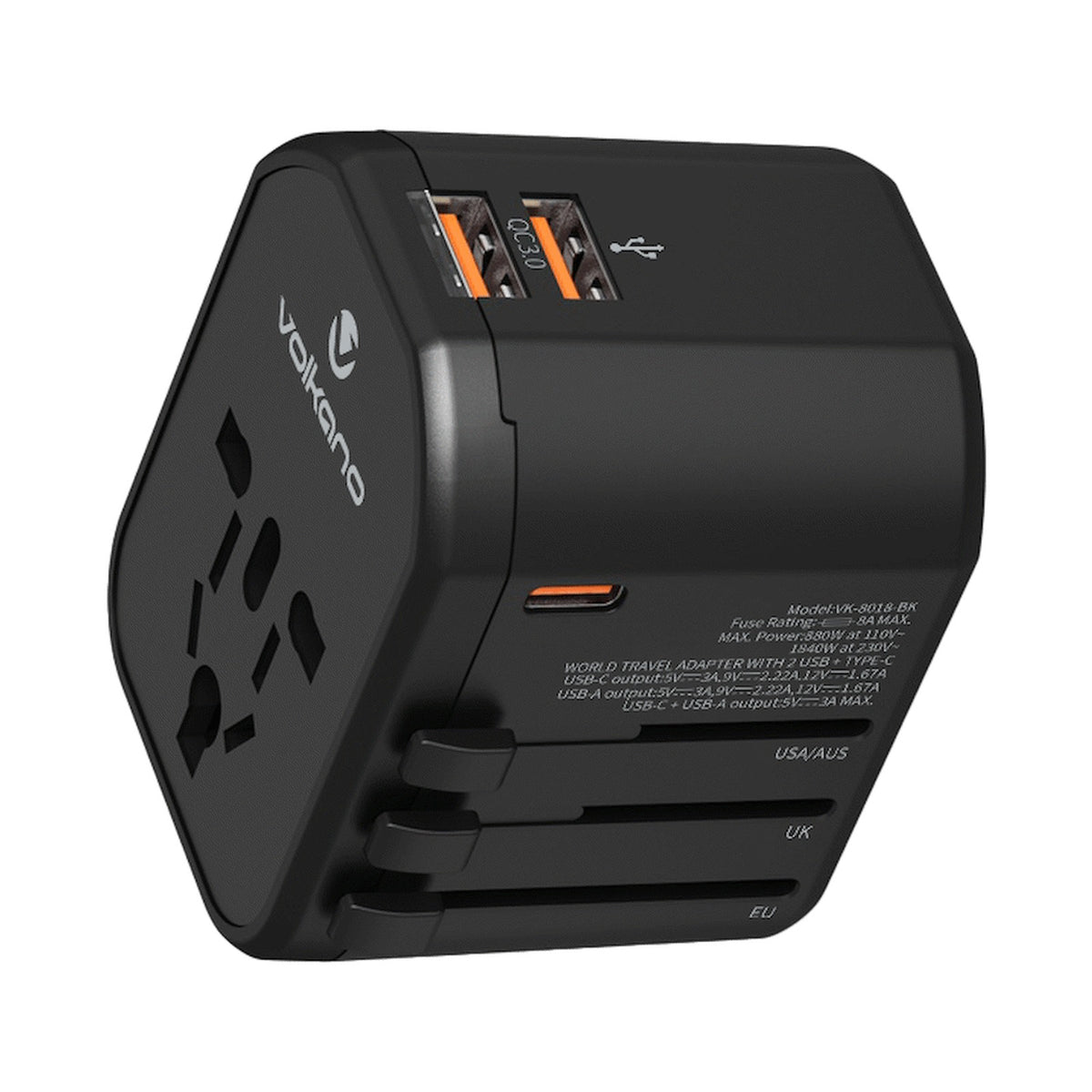 Volkano Worldwide Series Travel Adapter PD 25w + QC
