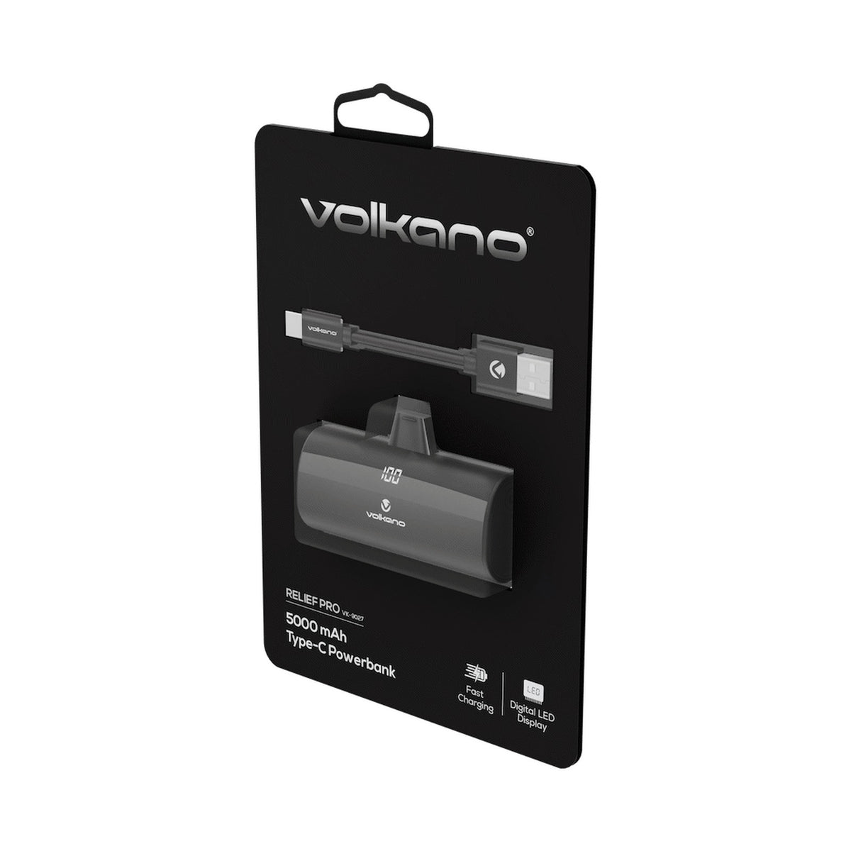 Volkano Relief Pro Power Bank - 5000mah Type-C Direct Plug-in