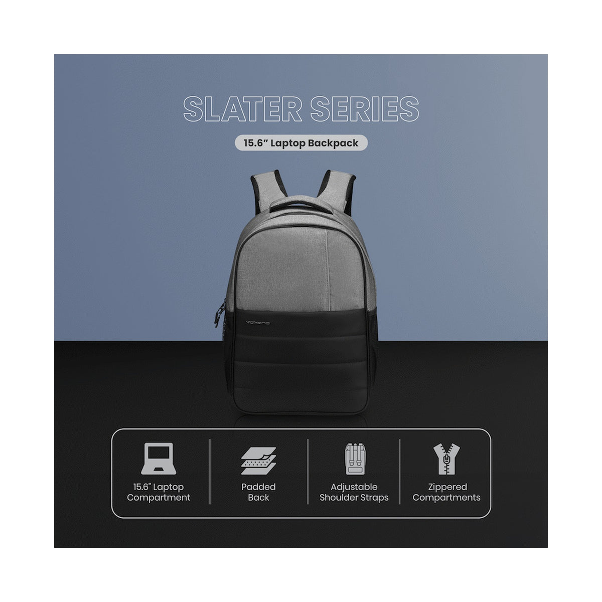 Volkano Slater 15.6" Laptop Backpack - Grey