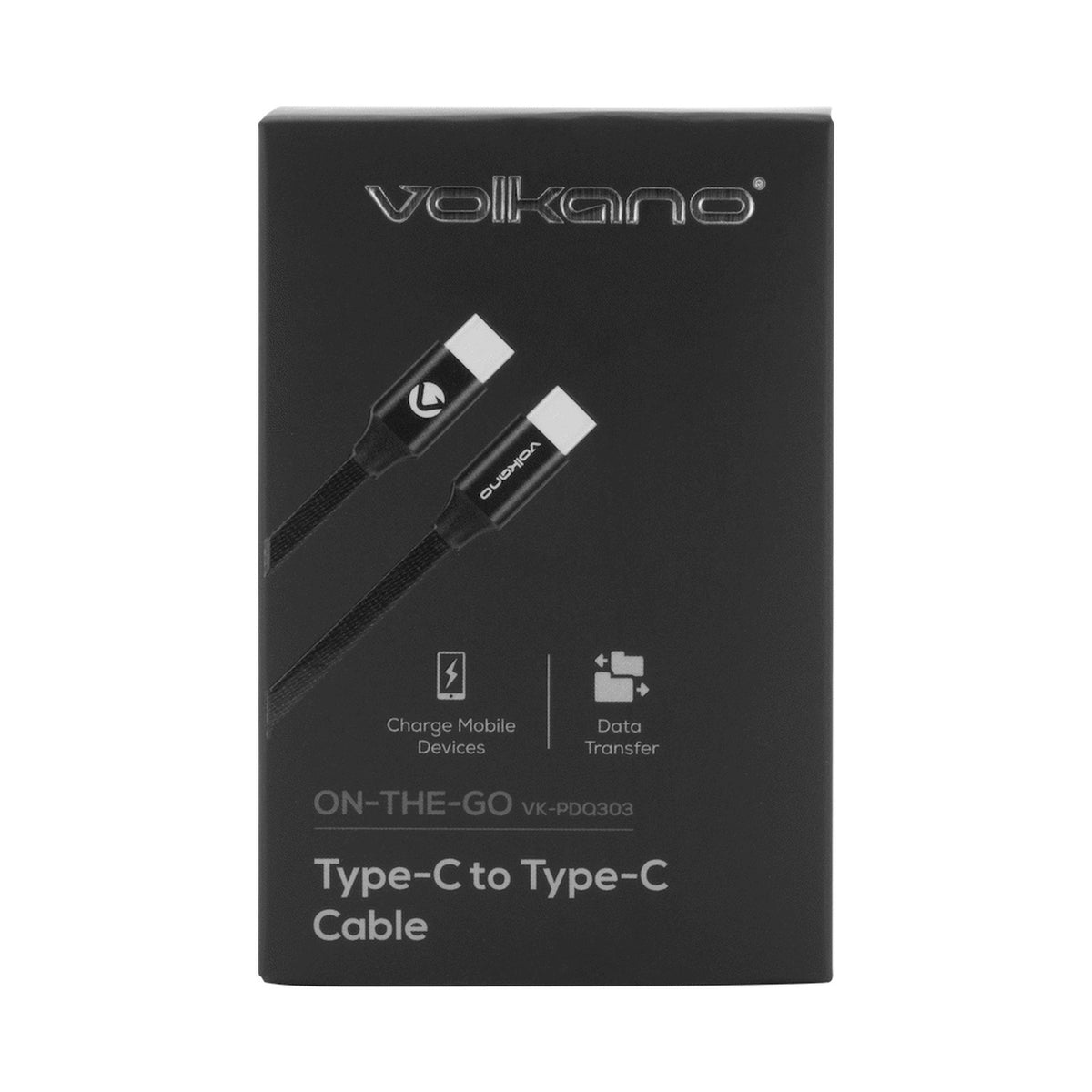 Volkano On-The-Go Type-C to Type-C 30w Cable - Black